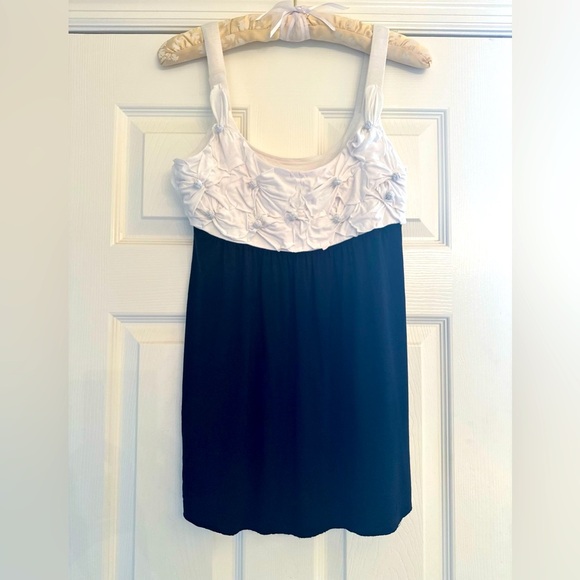 🌸3 for $20🌸 KISCHE Flowers & Buttons Babydoll Tank Top Womens Petite M Y2K - Picture 1 of 6